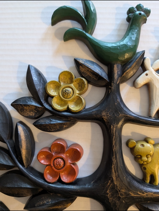 Homco Tree Of Life Wall Hanging Plaque 60's Folkart Mid-Century Modern Vintage - Picture 2 of 8